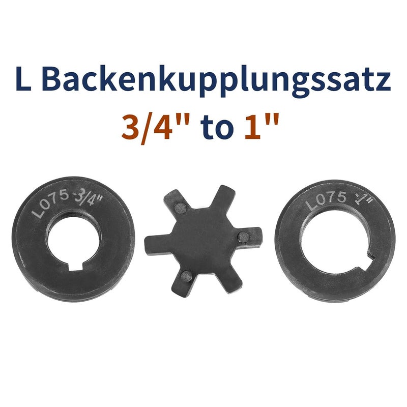 uxcell 3/4" to 1" L075 Flexible 3-Piece L-Jaw Coupling Coupler Set & Buna-N NBR Rubber Spider for Log Splitter Hybrid Equipment - Image 3